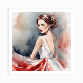 Watercolor Of A Woman 5 Art Print