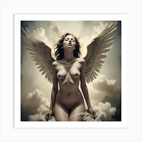 Angel of Desire: A Nude Female Angel Art Print