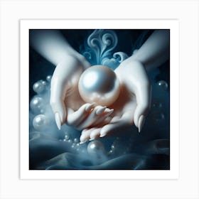 Pearl In The Hands Art Print