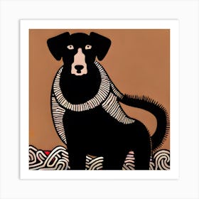 Dog With A Scarf Art Print
