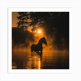 Sunset Horse Art Print