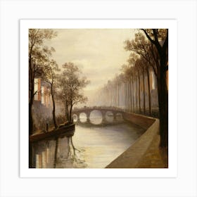 Canal In Amsterdam Art Print