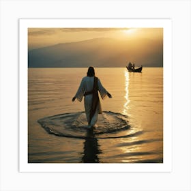 Jesus Walking In The Water 17 Art Print