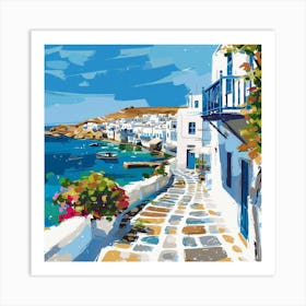 Mykonos Village Art Print