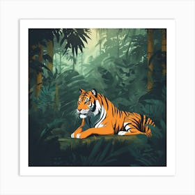 Tiger In The Jungle 26 Art Print