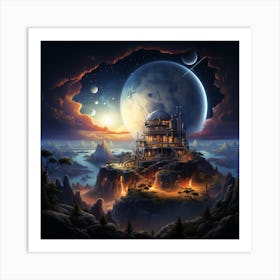 City On The Moon Art Print