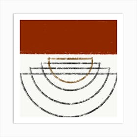 Circle Of Circles - midcentury modern painting Art Print