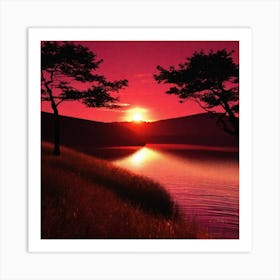 Sunset By The Lake 70 Art Print