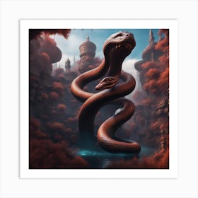 Snake In A City Art Print