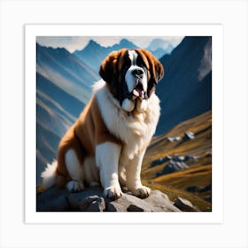 St Bernard Dog 65 Art Print