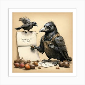 Thank You Crow Art Print