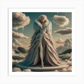 Woman In A Cloud Art Print