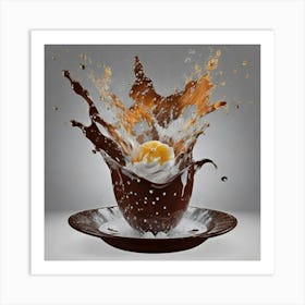 Splashing Chocolate Egg Art Print