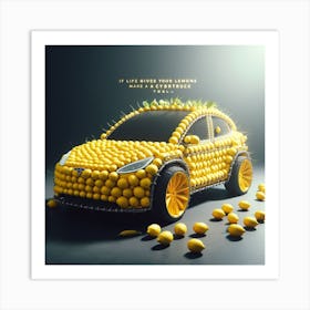 Lemon Car Art Print