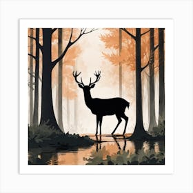 Deer In The Forest 7 Art Print