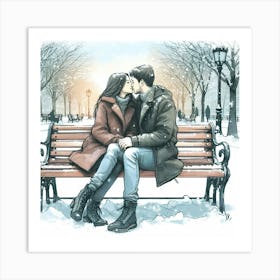 Couple Kissing 1 Art Print