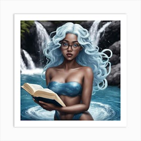 Beautiful Woman Reading A Book Art Print