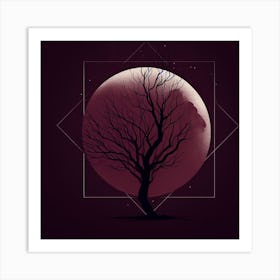 Tree In The Moonlight  Art Print