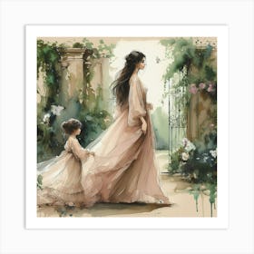 Mother And Daughter 3 Art Print