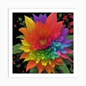 Rainbow Dahlia Art Print