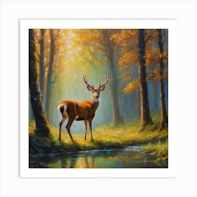 Deer In The Forest Art Print