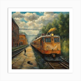 Train On The Tracks 3 Art Print