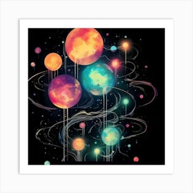 Planets In Space 1 Art Print