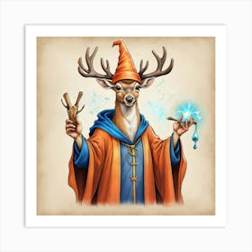 Wizard Deer Art Print