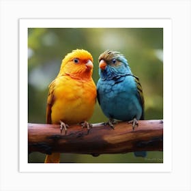 Two Birds On A Branch Art Print