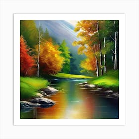 Autumn River 10 Art Print