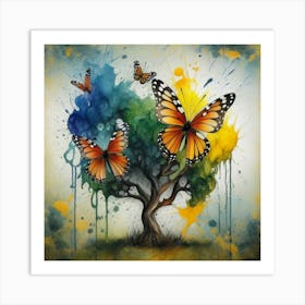 Butterfly Tree Art Print