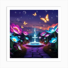 Garden At Night Art Print