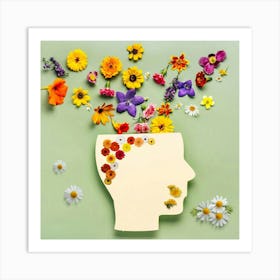 Flowers In The Head Art Print