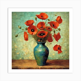 Vase With Poppies, Van Gogh 1 Art Print