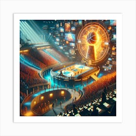 Futuristic Basketball Arena 1 Art Print