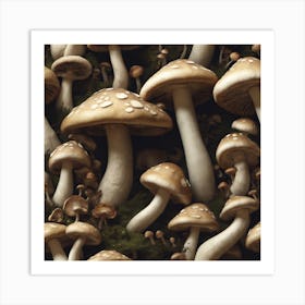 Mushrooms In The Forest 9 Art Print