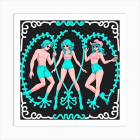 Three Girls In Bikinis 19 Art Print