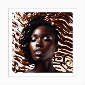 Beautiful Black Woman In Chocolate Art Print