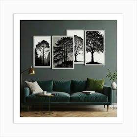 Black And White Trees Art Print