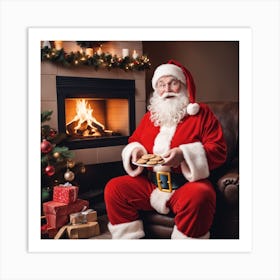 Santa Claus With Cookies 3 Art Print