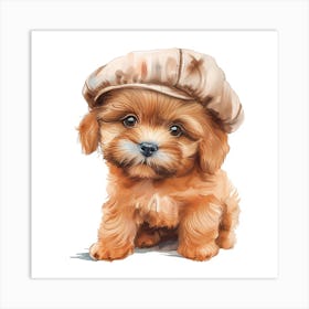 Puppy In A Hat Art Print