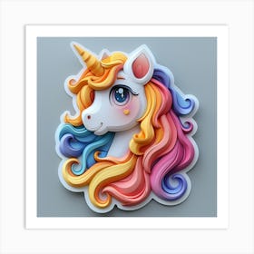 3d Unicorn 2 Art Print