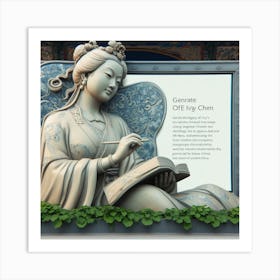 A statue of ivy Chen white stone 1 Art Print