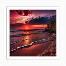 Sunset At The Beach 213 Art Print