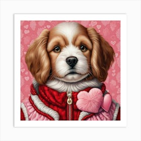 Valentine Puppy 8 Art Print