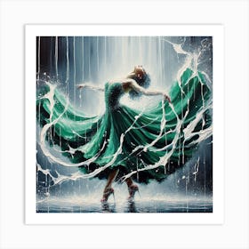 Dancer In The Rain 2 Art Print