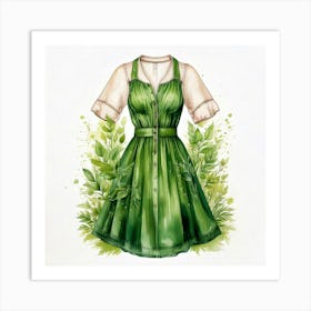 Firefly Eco Friendly Frock Design In Watercolor Illustration 81780 Art Print