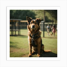 Dog In Park Art Print