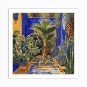 Jardin Majorelle, Morocco Vintage Botanical Canvas Xl 1024 V1 0 Art Print