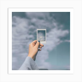 Hand Holding A Polaroid Art Print